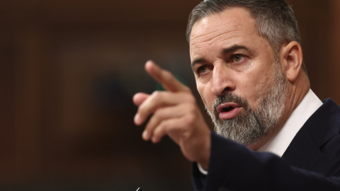 El presidente de Vox, Santiago Abascal, interviene durante una sesión plenaria en el Congreso de los Diputados, a 24 de junio de 2026, en Madrid (España). El presidente de Vox, Santiago Abascal, interviene durante una sesión plenaria en el Congreso de los Diputados, a 24 de junio de 2026, en Madrid (España).