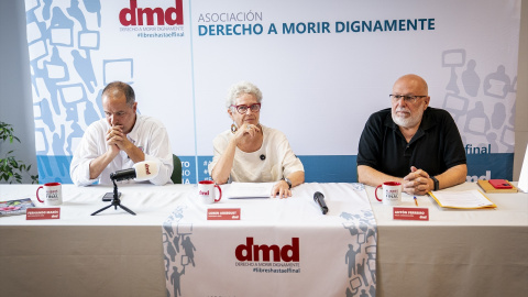 La asociación Derecho a Morir Dignamente en la rueda de prensa enta de Derecho a Morir Dignamente, durante una rueda de prensa por los cinco años de la Ley de Eutanasia.A. Pérez Meca / Europa Press25/6/2026