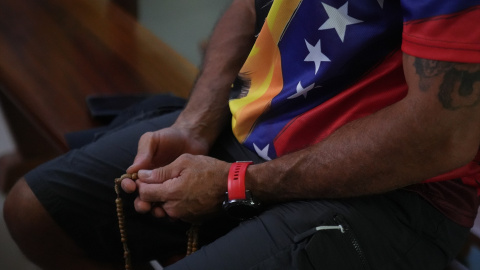 Misa y rosario por Venezuela en el Santuario de Santa Gema, en Barcelona.