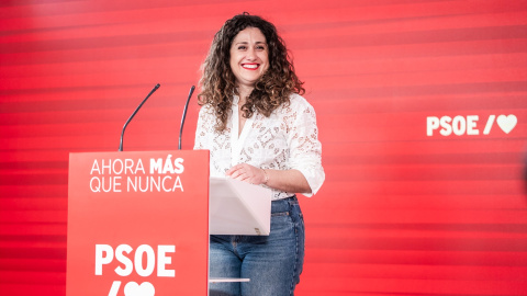 La portavoz adjunta de la Comisión Ejecutiva Federal del PSOE, Enma López, durante una rueda de prensa posterior a la reunión de la Comisión Ejecutiva Federal del PSOE, a 30 de marzo de 2026