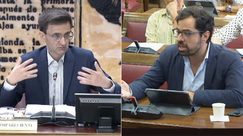 El presidente de RTVE, José Pablo López, y el diputado del PP Eduardo Carazo, este jueves. El presidente de RTVE, José Pablo López, y el diputado del PP Eduardo Carazo, este jueves.