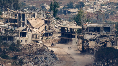 Edificios destruidos en el sur de Líbano, este sábado.