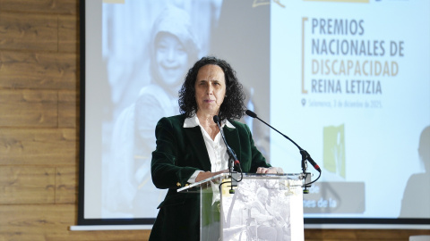 Ana Peláez Narváez, durante la reunión del Consejo Real del Patronato Sobre Discapacidad y entrega de los Premios Nacionales de Discapacidad 'Reina Letizia', en CREA Alzheimer, a 03 de diciembre de 2025