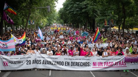 Manifestación estatal del Orgullo LGTBI+ 2025, a 5 de julio de 2025, en Madrid. Manifestación estatal del Orgullo LGTBI+ 2025, a 5 de julio de 2025, en Madrid.