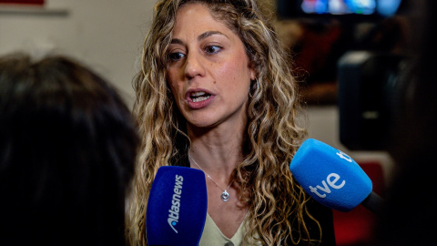 La coordinadora general de Sumar, Lara Hernández, el pasado abril en Madrid. La coordinadora general de Sumar, Lara Hernández, el pasado abril en Madrid.