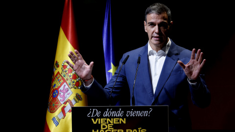 Pedro Sánchez El presidente del Gobierno, Pedro Sánchez, durante una alocución pública celebrada en Madrid.