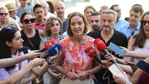 La portavoz del PSOE en el Ayuntamiento de Madrid, Reyes Maroto, durante la presentación de su candidatura a las primarias del PSOE para la Alcaldía de Madrid,