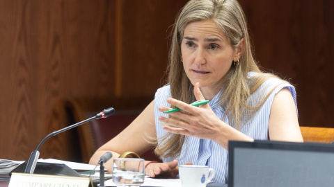 La Vicepresidenta Tercera del Gobierno y Ministra de Transición Ecológica, Sara Aagesen, durante la compareciencia ante la Comisión de Investigación de las deficiencias y presuntas irregularidades.