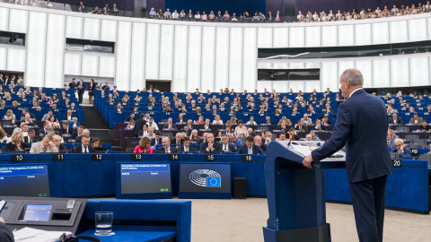 Diputados del Parlamento Europeo en una sesión plenaria en Estrasburgo, en una imagen de archivo. Diputados del Parlamento Europeo en una sesión plenaria en Estrasburgo, en una imagen de archivo.