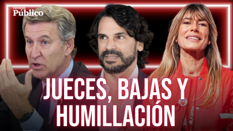 Alberto Núñez Feijóo, Alberto González Amador y Begoña Gómez, de izquierda a derecha en un fotomontaje