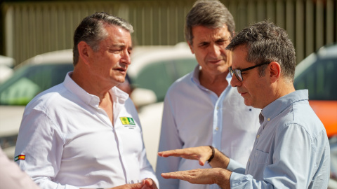 Antonio Sanz y Félix Bolaños en Almería, este sábado. Antonio Sanz y Félix Bolaños en Almería, este sábado.