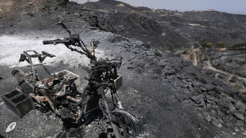 Terrenos calcinados por el incendio en Los Gallardos, este viernes. Terrenos calcinados por el incendio en Los Gallardos, este viernes.