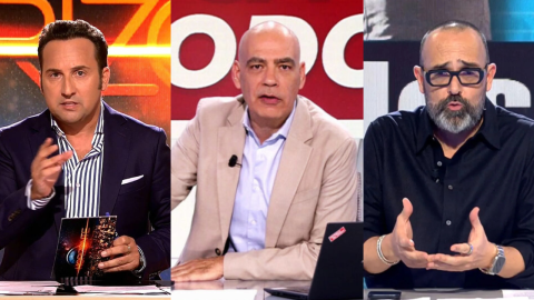 Iker Jiménez, presentador de 'Horizonte', Nacho Abad, de 'En boca de todos', y Risto Mejide, de 'Todo es mentira' (de izquierda a derecha). . Iker Jiménez, presentador de 'Horizonte', Nacho Abad, de 'En boca de todos', y Risto Mejide, de 'Todo es mentira' (de izquierda a derecha). .