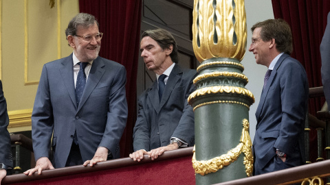 Los expresidentes del gobierno Mariano Rajoy y José María Aznar y el alcalde de Madrid, José Luis Martínez Almeida. Los expresidentes del gobierno Mariano Rajoy y José María Aznar y el alcalde de Madrid, José Luis Martínez Almeida.