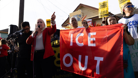 Manifestación contra la presencia del ICE en Houston tras el asesinato a manos de los agentes del mexicano Lorenzo Salgado, a 8 de julio de 2026. Manifestación contra la presencia del ICE en Houston tras el asesinato a manos de los agentes del mexicano Lorenzo Salgado, a 8 de julio de 2026.