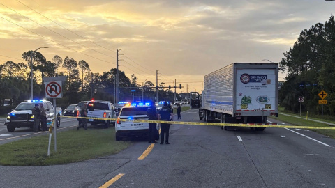 Imagen del lugar donde falleció un migrante perseguido por el ICE el pasado martes en St. Johns, en Florida (EEUU). Imagen del lugar donde falleció un migrante perseguido por el ICE el pasado martes en St. Johns, en Florida (EEUU).