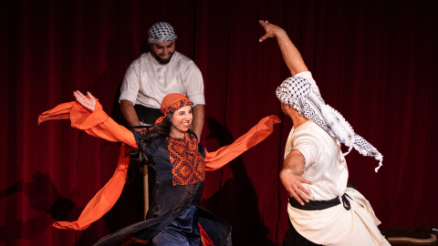Espectáculo de baile tradicional palestino durante la apertura de la Conferencia Ministerial por la Cultura Palestina celebrada entre el 15 y el 16 de julio en Madrid (15/07/2026)