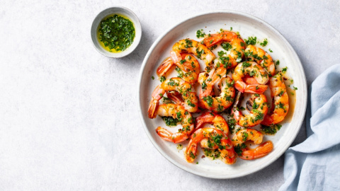 Receta de gambas al chimichurri. Receta de gambas al chimichurri.