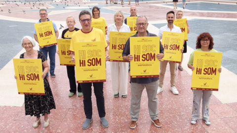 Representants de les entitats que convoquen la manifestació independentista de l'11 de setembre del 2026, aquest dimarts a la plaça Catalunya de Barcelona. 21/07/2026 Representants de les entitats que convoquen la manifestació independentista de l'11 de setembre del 2026, aquest dimarts a la plaça Catalunya de Barcelona