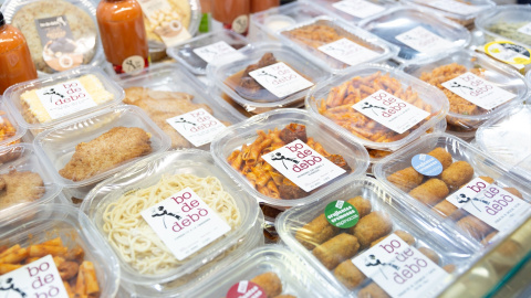 Platos de comida precocinada durante la inauguración del 38 Salón Gourmets, en Ifema Madrid.