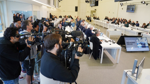 Vista de la primera jornada del juicio por el accidente del Alvia el 5 de octubre de 2022 en Santiago. Vista de la primera jornada del juicio por el accidente del Alvia el 5 de octubre de 2022 en Santiago.