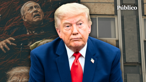 Fotomontaje de Donald Trump