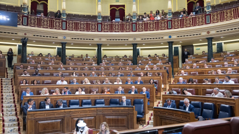 Varios diputados durante la celebración de una sesión extraordinaria del Pleno del Congreso de los Diputados. Varios diputados durante la celebración de una sesión extraordinaria del Pleno del Congreso de los Diputados.