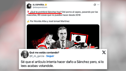 Críticas en las redes a una noticia de 'El Español'.