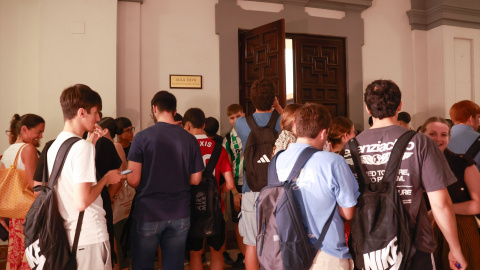 Estudiantes durante la primera jornada de la Prueba de Acceso a la Universidad (PAU), en Sevilla, el pasado 2 de junio.