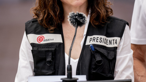 La presidenta de la Comunidad de Madrid, Isabel Díaz Ayuso, en los incendios de la Comunidad de Madrid