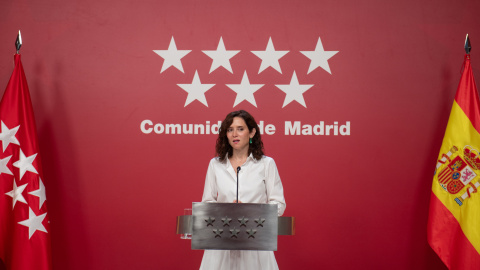 a presidenta de la Comunidad de Madrid, Isabel Díaz Ayuso, durante una reunión extraordinaria del Consejo de Gobierno de la Comunidad de Madrid, en la Real Casa de Correos, a 29 de julio de 2026, en Madrid (España).