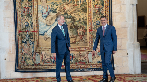 Felipe VI y Pedro Sánchez, en el Palacio Real de la Almudaina, a 29 de julio de 2026, en Palma de Mallorca