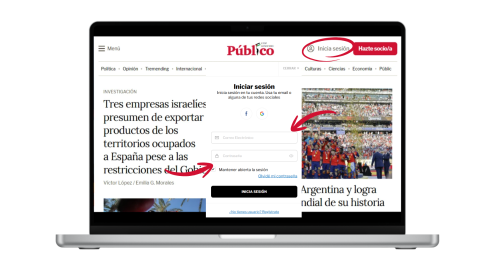 Descubre todas las ventajas de iniciar sesión mientras visitas Público.