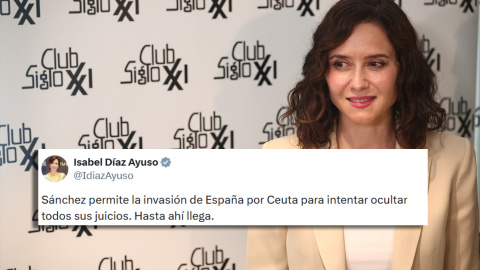 Ayuso acusa a Sánchez de ocultar sus juicios Ayuso acusa a Sánchez de "ocultar sus juicios" con la crisis migratoria en Ceuta.