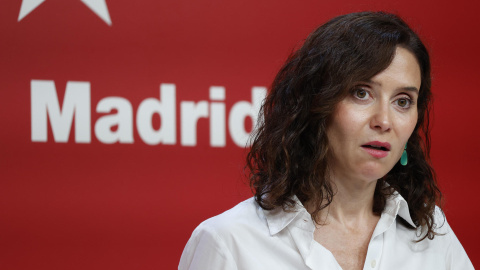 La presidenta de la Comunidad de Madrid, Isabel Díaz Ayuso, durante la rueda de prensa tras la reunión del Consejo de Gobierno. La presidenta de la Comunidad de Madrid, Isabel Díaz Ayuso, durante la rueda de prensa tras la reunión del Consejo de Gobierno.