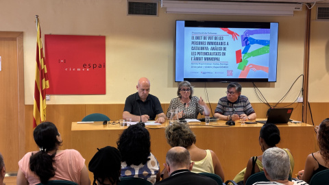 Una imatge de la presentació de l'informe del CIEMEN sobre el dret a vota de les persones migrades Una imatge de la presentació de l'informe del CIEMEN sobre el dret a vota de les persones migrades