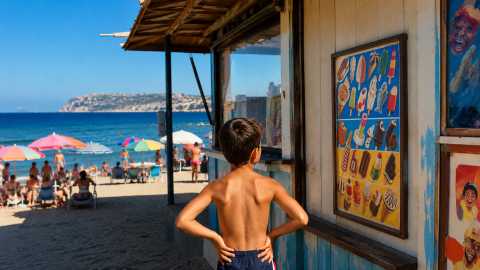carteles helados Los veranos de nuestra infancia empezaban con el nuevo cartel de helados.