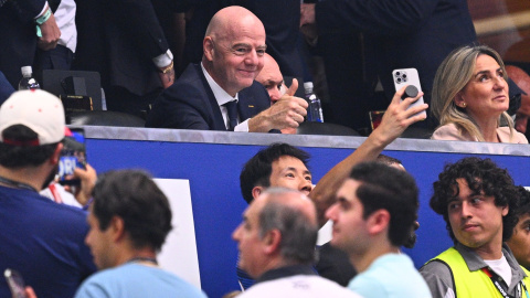El presidente de la FIFA, Gianni Infantino, el mes pasado durante un partido de la Copa del Mundo 2026.