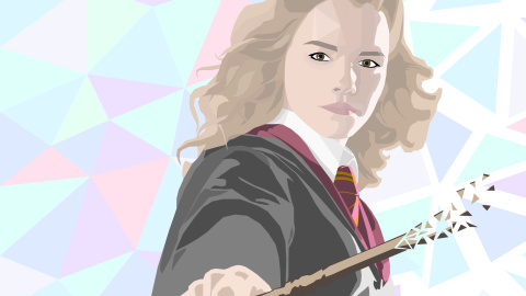 Ilustración de Hermione Granger. Ilustración de Hermione Granger.