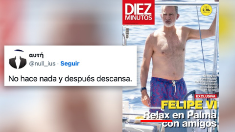 Un tuitero comenta la portada de 'Diez Minutos' sobre el rey.
