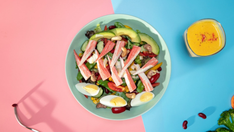 Receta de ensalada de palitos de cangrejo. Receta de ensalada de palitos de cangrejo.
