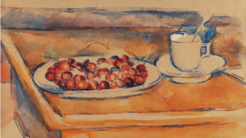 'Tasse et plat de cerises' (Taza y plato de cerezas), de Paul Cézanne.