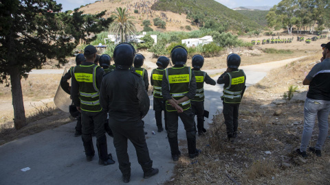 Fuerzas de seguridad marroquíes en Castillejos. Archivo. Fuerzas de seguridad marroquíes en Castillejos. Archivo.