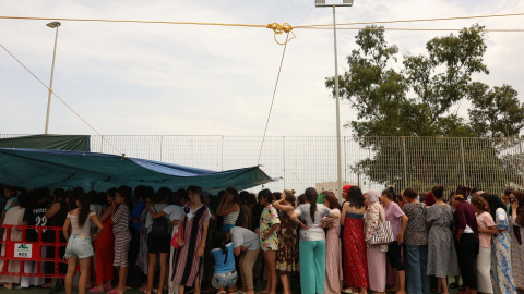 Niñas migrantes en Ceuta el 19 de agosto de 2026. Niñas migrantes en Ceuta el 19 de agosto de 2026.