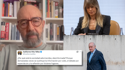 Fotomontaje de Miguel Rellán, Begoña Gómez y Jorge Fernández Díaz.