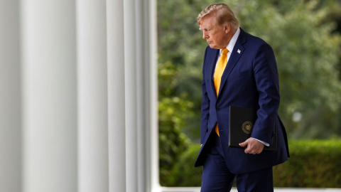 Trump EFE El presidente de EEUU, Donald Trump, este lunes en la Casa Blanca.
