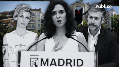 Imagen combinada de Astrid Gil-Casares, Isabel Díaz Ayuso y Miguel Ángel García Martín