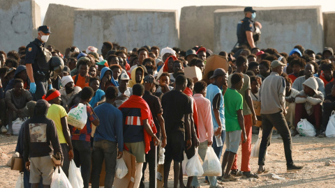Migrantes en Ceuta el 20 de agosto de 2026. Migrantes en Ceuta el 20 de agosto de 2026.