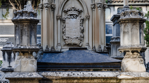 Tumba de los Marqueses de Urquijo en el cementerio de San Justo, a 20 de octubre de 2023, en Madrid.