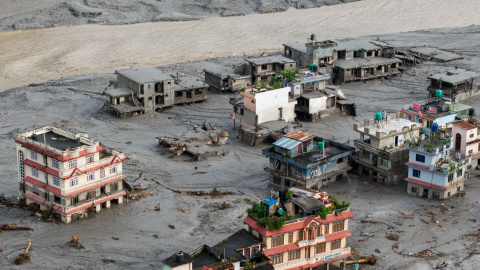 imagen aérea de los destrozos causadas por la riada en Nepal, a 27 de agosto de 2026. imagen aérea de los destrozos causadas por la riada en Nepal, a 27 de agosto de 2026.